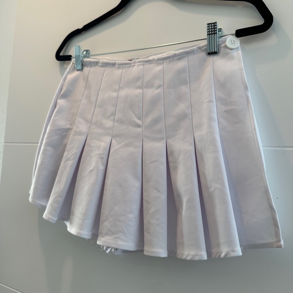 Superdown white pleated classic high waist skort semi-formal summer beach S - Picture 8 of 9